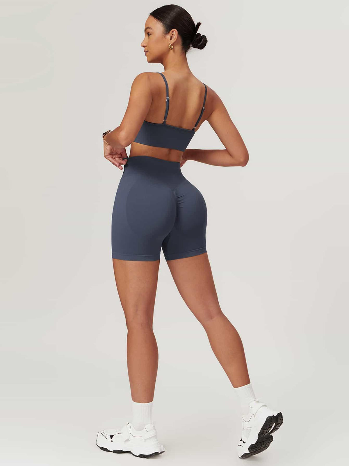 Maskert AirSoft Seamless Camisole Sports Two-Piece Set Urban Blue Back Full Body