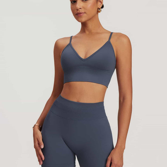 Maskert AirSoft Seamless Camisole Sports Two-Piece Set Urban Blue Top Front Detail2