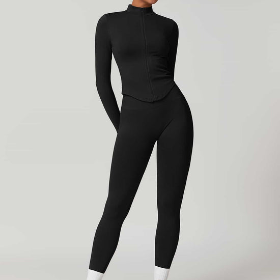 Maskert AirSoft Seamless Tight Fitting Long Sleeve Set Black Front Pose 5