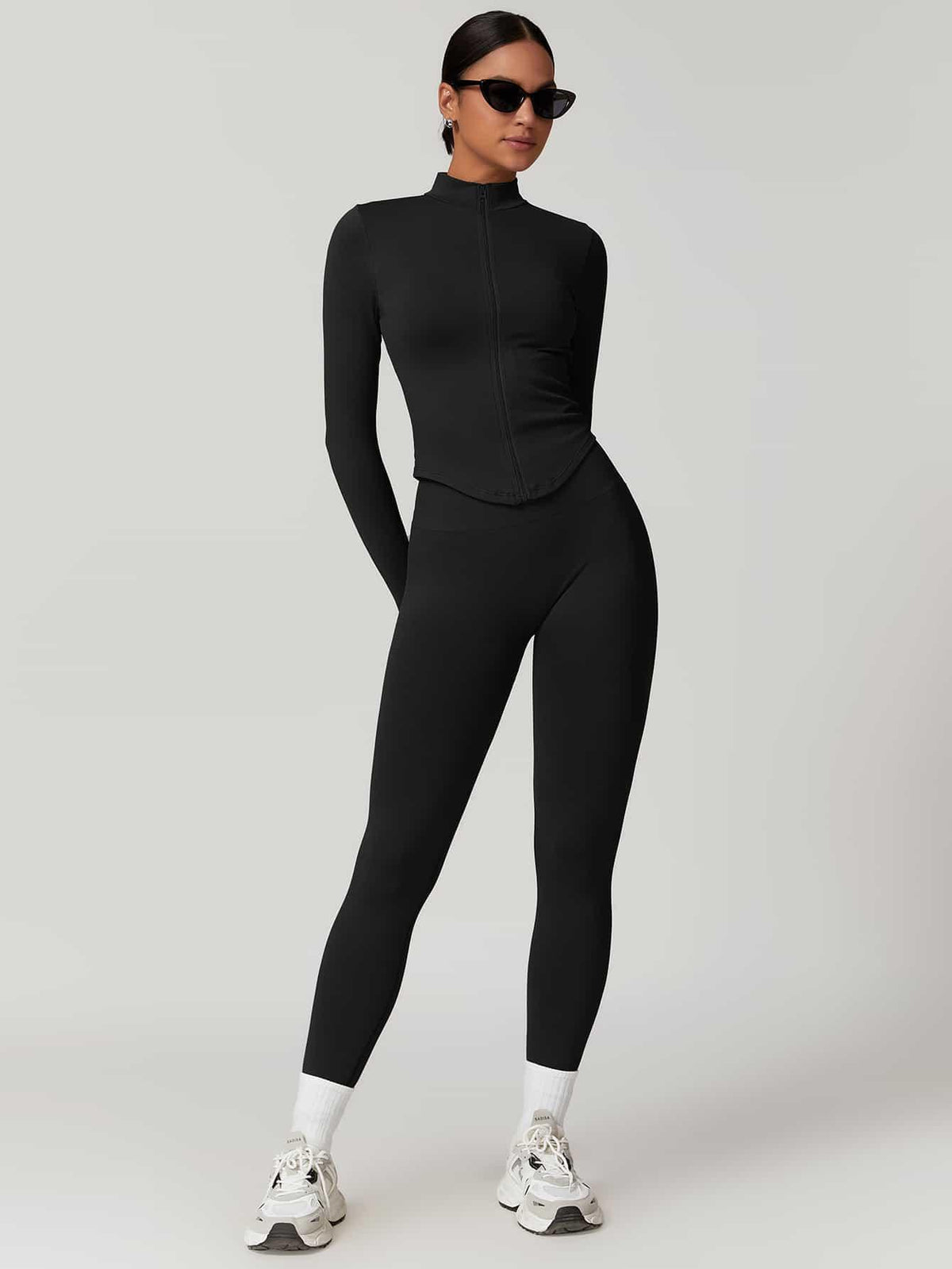 Maskert AirSoft Seamless Tight Fitting Long Sleeve Set Black Front Pose 5