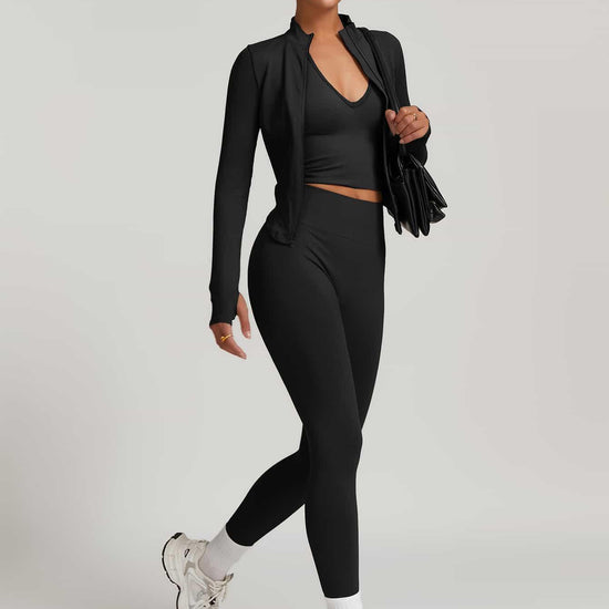 Maskert AirSoft Seamless Tight Fitting Long Sleeve Set Black Front Pose 6