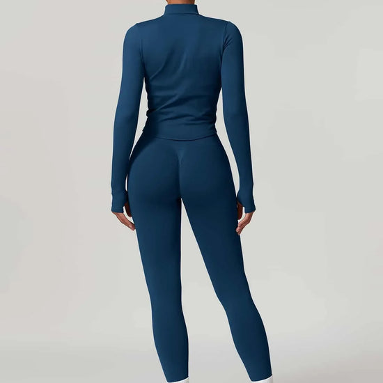 Maskert AirSoft Seamless Tight Fitting Long Sleeve Set Midnight Blue Back