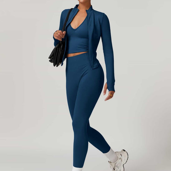 Maskert AirSoft Seamless Tight Fitting Long Sleeve Set Midnight Blue Front Pose 2