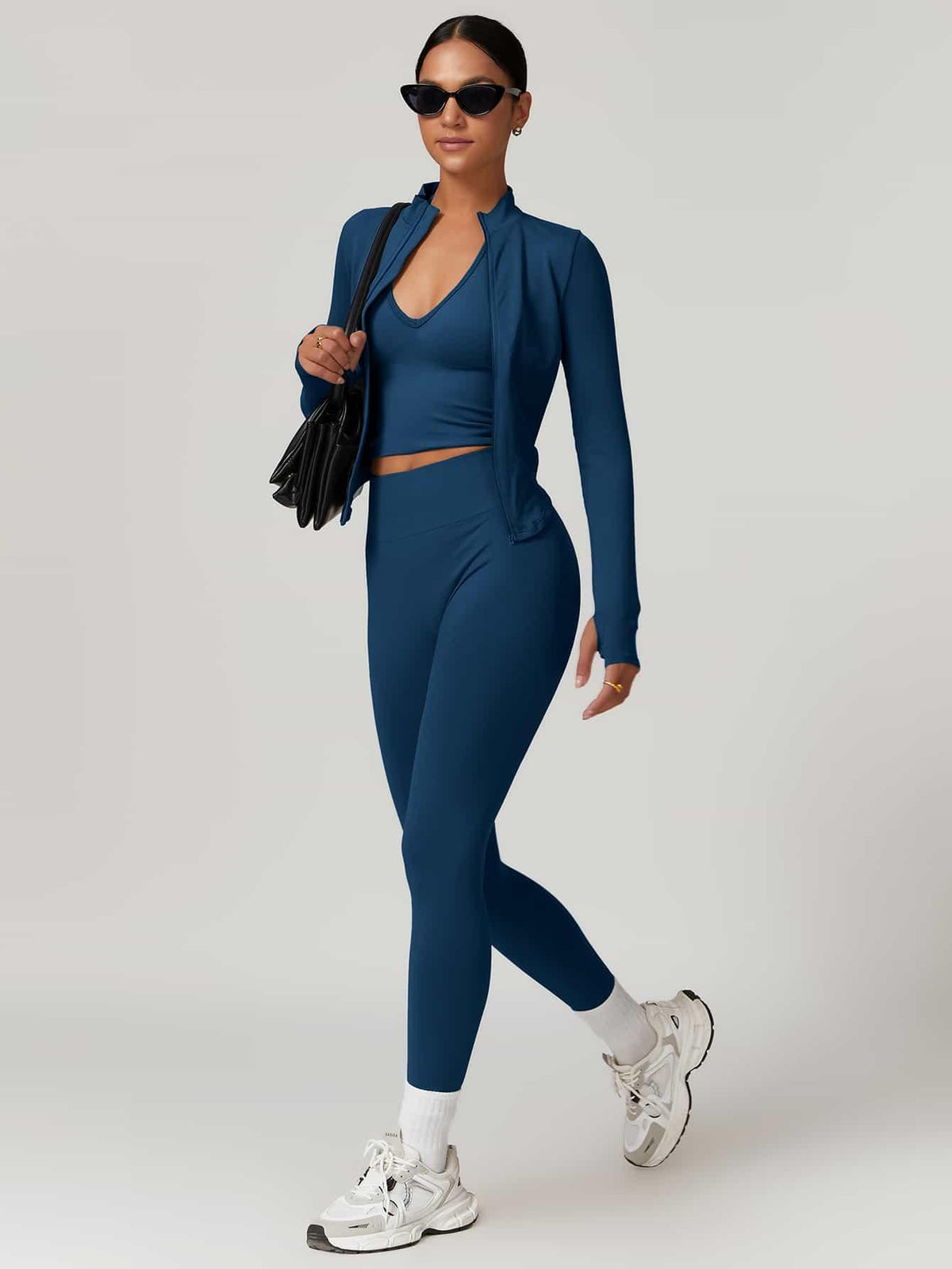 Maskert AirSoft Seamless Tight Fitting Long Sleeve Set Midnight Blue Front Pose 2