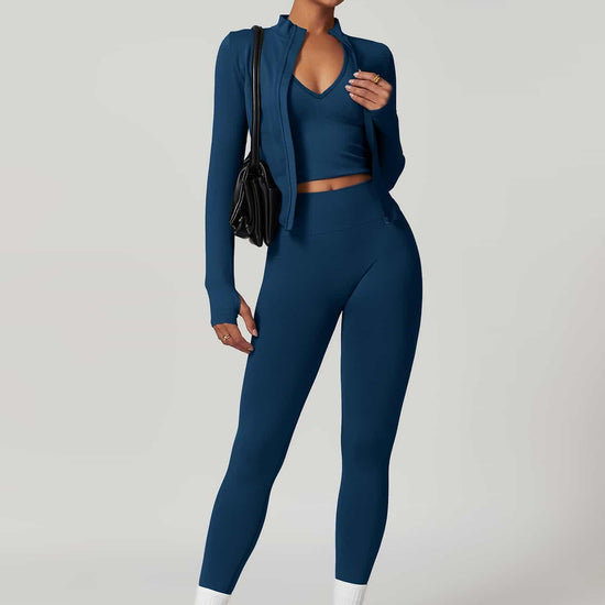 Maskert AirSoft Seamless Tight Fitting Long Sleeve Set Midnight Blue Front Pose 3