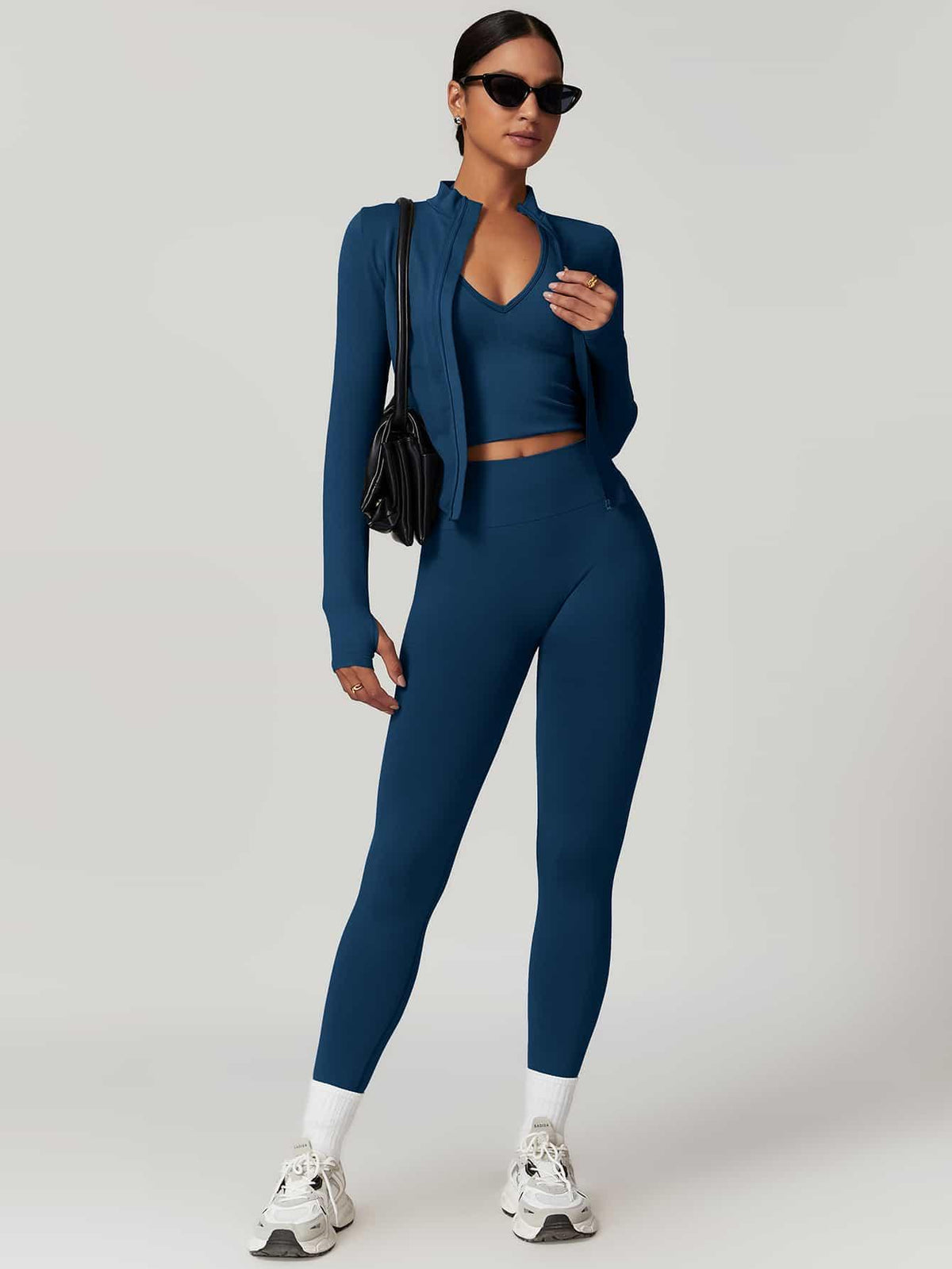 Maskert AirSoft Seamless Tight Fitting Long Sleeve Set Midnight Blue Front Pose 3