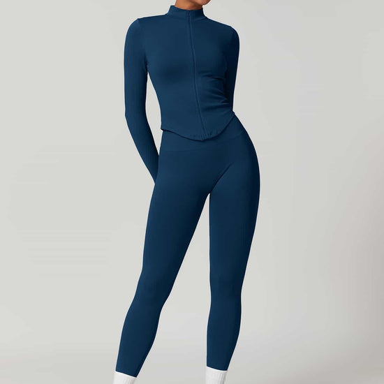 Maskert AirSoft Seamless Tight Fitting Long Sleeve Set Midnight Blue Front Pose 4