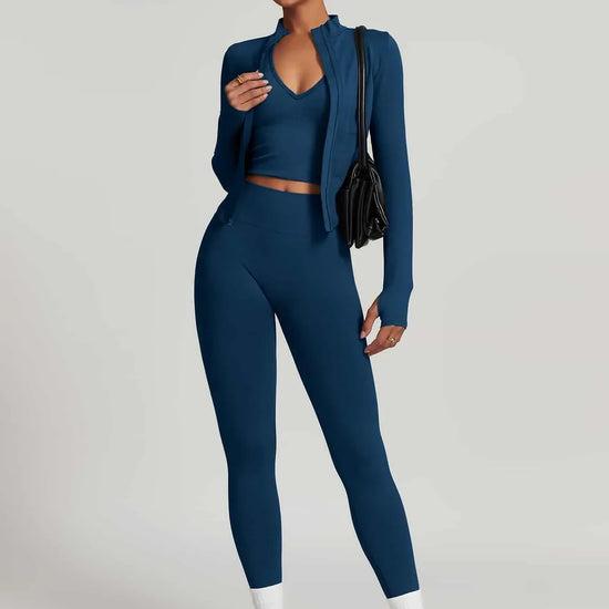 Maskert AirSoft Seamless Tight Fitting Long Sleeve Set Midnight Blue Front Pose 5