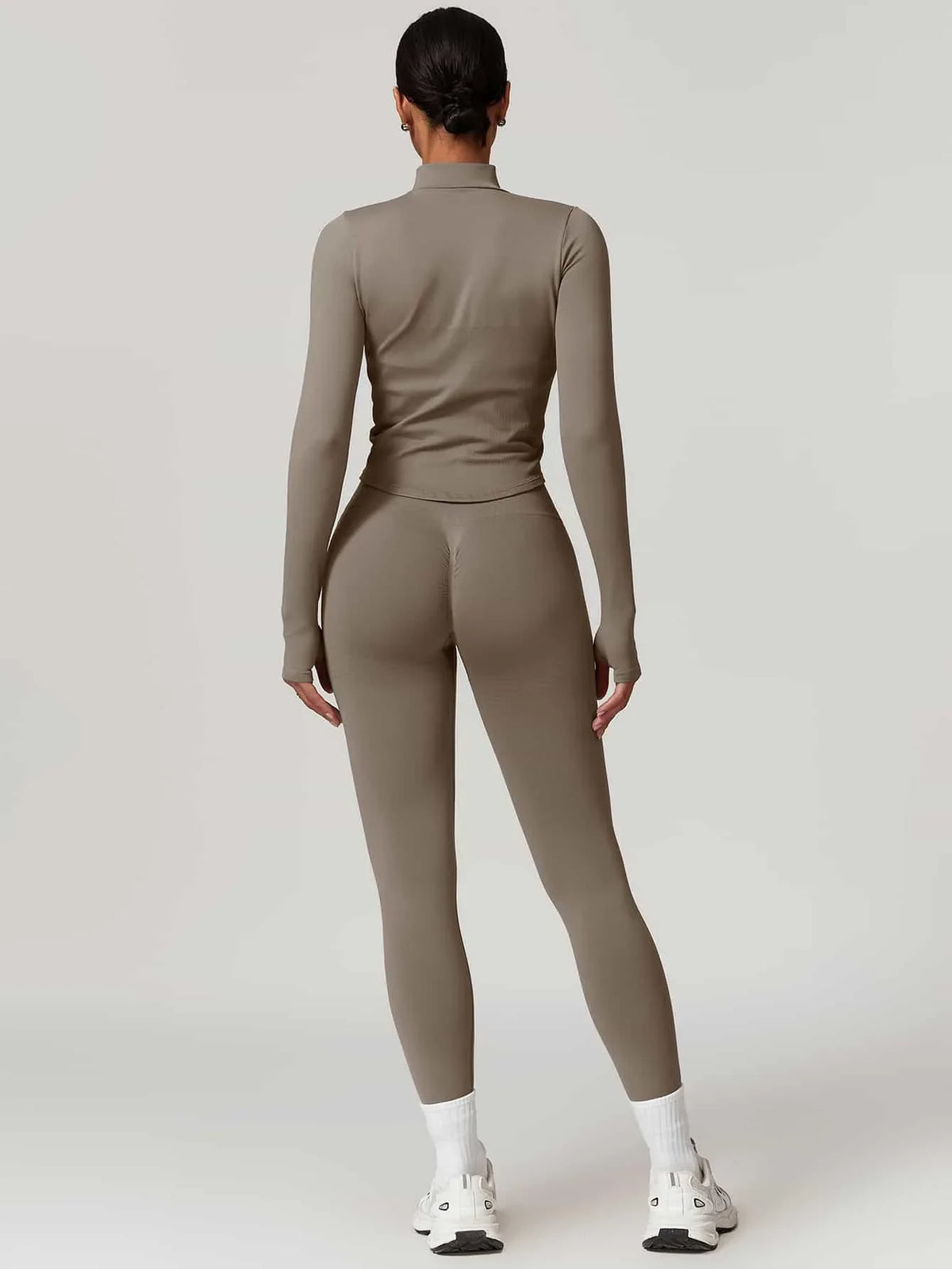 Maskert AirSoft Seamless Tight Fitting Long Sleeve Set Soft Brown Back