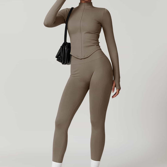 Maskert AirSoft Seamless Tight Fitting Long Sleeve Set Soft Brown Fromt