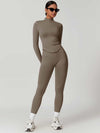 Maskert AirSoft Seamless Tight Fitting Long Sleeve Set Soft Brown Front Pose 4
