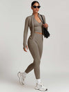 Maskert AirSoft Seamless Tight Fitting Long Sleeve Set Soft Brown Front Pose 5