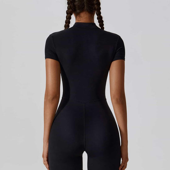 Maskert BodySculpt Cropped High Elasticity Jumpsuit 5'' Black Back