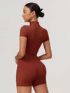 Maskert BodySculpt Cropped High Elasticity Jumpsuit 5'' Coral Red Side-back