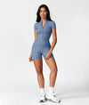 Maskert BodySculpt Cropped High Elasticity Jumpsuit 5'' Dusty Blue Front Full Body