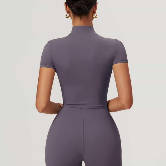 Maskert BodySculpt Cropped High Elasticity Jumpsuit 5'' Lavender Grey Back
