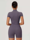 Maskert BodySculpt Cropped High Elasticity Jumpsuit 5'' Lavender Grey Back