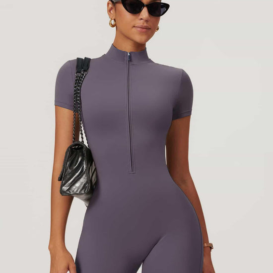 Maskert BodySculpt Cropped High Elasticity Jumpsuit 5'' Lavender Grey Front Pose3