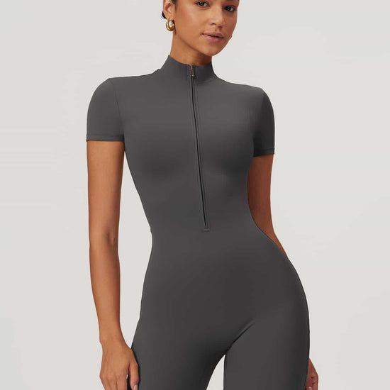 Maskert BodySculpt Cropped High Elasticity Jumpsuit 5'' Lead Grey Front