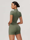 Maskert BodySculpt Cropped High Elasticity Jumpsuit 5'' Mist Green Side-back
