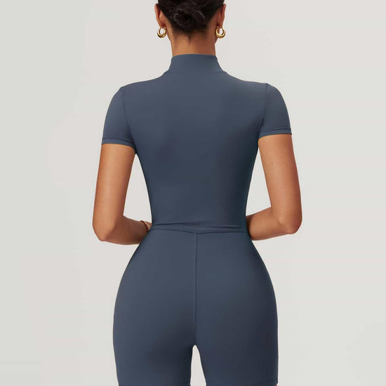 Maskert BodySculpt Cropped High Elasticity Jumpsuit 5'' Urban Blue Back