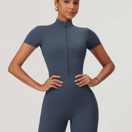 Maskert BodySculpt Cropped High Elasticity Jumpsuit 5'' Urban Blue Front