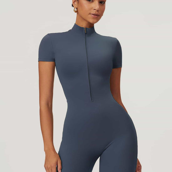 Maskert BodySculpt Cropped High Elasticity Jumpsuit 5'' Urban Blue Front Pose2