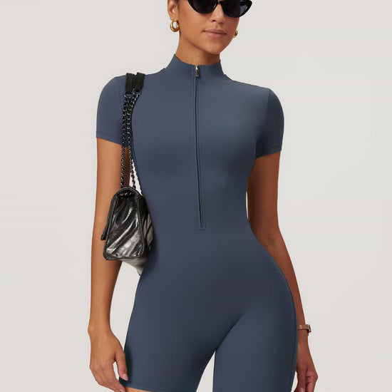 Maskert BodySculpt Cropped High Elasticity Jumpsuit 5'' Urban Blue Front Pose3