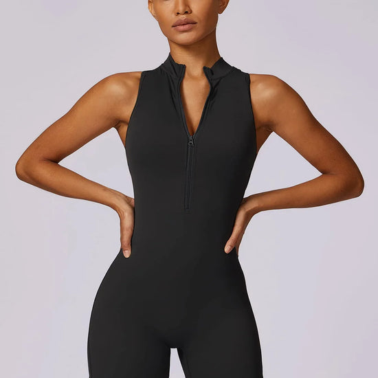 BodySculpt Sleeveless High Elasticity Jumpsuit 5'' - MASKERT - Midnight Blue / XS