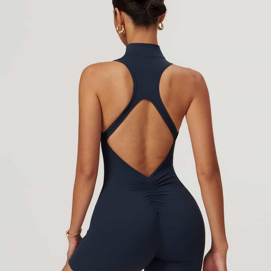 BodySculpt Sleeveless High Elasticity Jumpsuit 5'' - MASKERT - Midnight Blue / XS