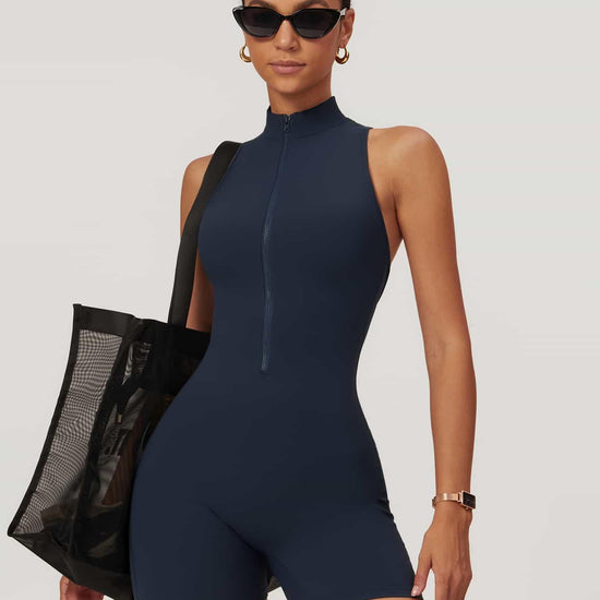 BodySculpt Sleeveless High Elasticity Jumpsuit 5'' - MASKERT - Midnight Blue / XS