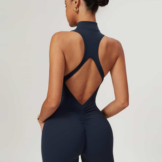 BodySculpt Sleeveless High Elasticity Jumpsuit 5'' - MASKERT - Midnight Blue / XS