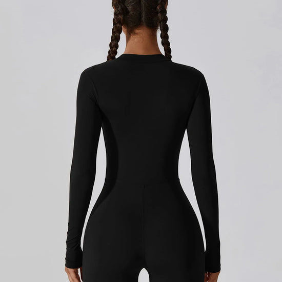 CloudWeave Long Sleeve Cropped Jumpsuit 5" - MASKERT - Oatmeal / S