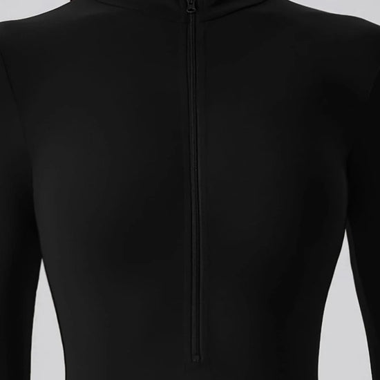 CloudWeave Long Sleeve Cropped Jumpsuit 5" - MASKERT - Oatmeal / S