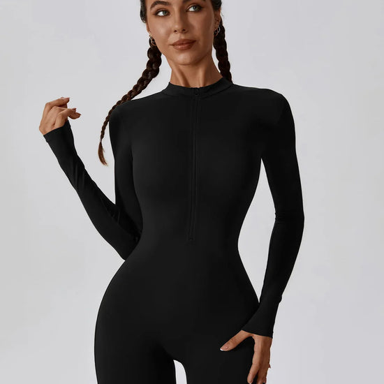 CloudWeave Long Sleeve Cropped Jumpsuit 5" - MASKERT - Oatmeal / S