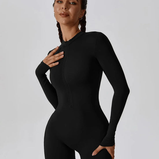 CloudWeave Long Sleeve Cropped Jumpsuit 5" - MASKERT - Oatmeal / S