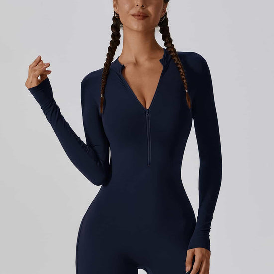 CloudWeave Long Sleeve Cropped Jumpsuit 5" - MASKERT - Oatmeal / S