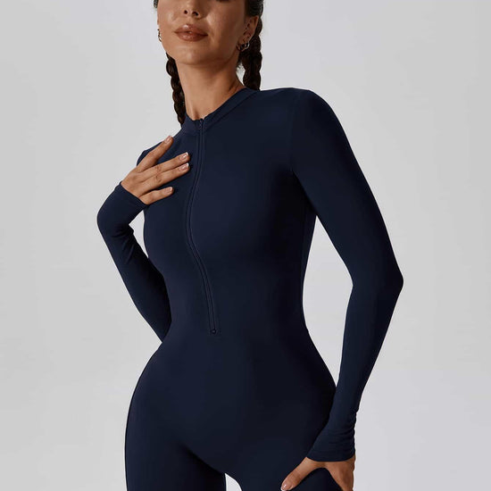 CloudWeave Long Sleeve Cropped Jumpsuit 5" - MASKERT - Oatmeal / S