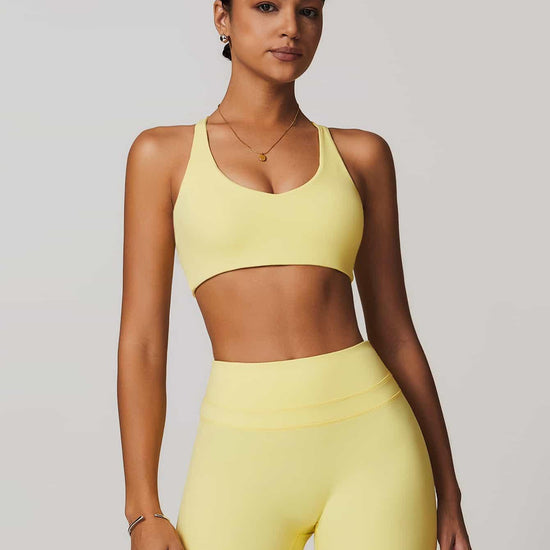 Criss-Cross Back Tank & Sculpted Leggings Set - MASKERT - Black / S