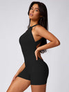 Maskert Curve-Defining Halter Sports Jumpsuit 4'' Black Side
