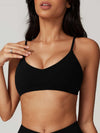 Maskert Move & Flow Medium Support Cropped Yoga Set Black Top Front Detail