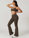 Maskert Move & Flow Medium Support Cropped Yoga Set Coffee Brown Side