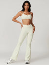 Maskert Move & Flow Medium Support Cropped Yoga Set Creamy White Front Pose 2