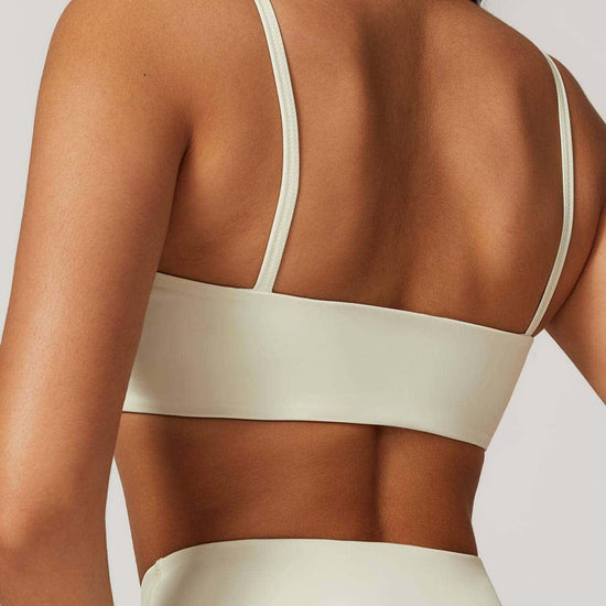Maskert Move & Flow Medium Support Cropped Yoga Set Creamy White Top  Back Detail