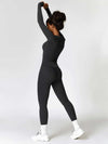 Maskert Move & Flow Solid Long Sleeve Sports Set Black Full Body Side Back