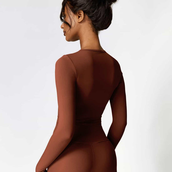 Maskert Move & Flow Solid Long Sleeve Sports Set Chestnut Back Detail