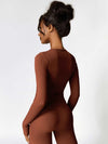 Maskert Move & Flow Solid Long Sleeve Sports Set Chestnut Back Detail