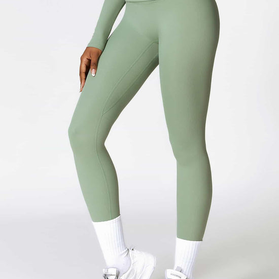 Maskert Move & Flow Solid Long Sleeve Sports Set Sage Green Bottom Detail