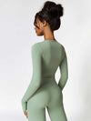 Maskert Move & Flow Solid Long Sleeve Sports Set Sage Green Side Back
