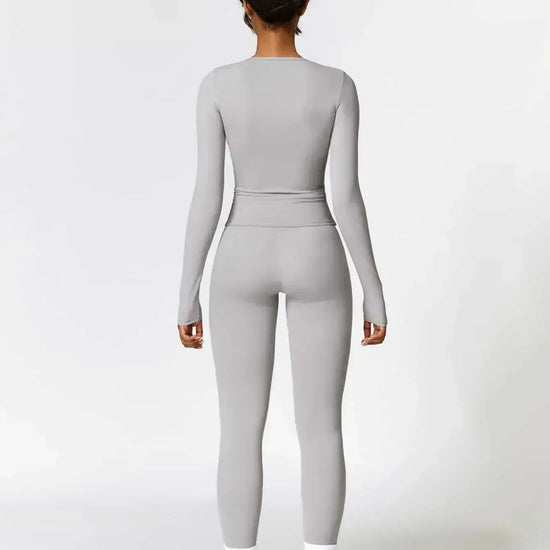 Maskert Move & Flow Solid Long Sleeve Sports Set Urban Grey Back